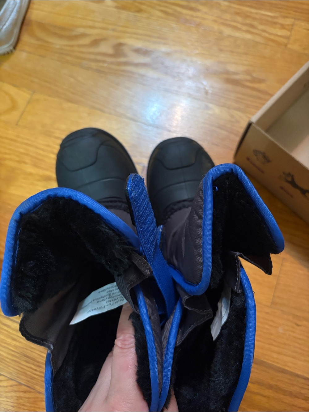 Kamik Black and Blue Kids Snow Boots